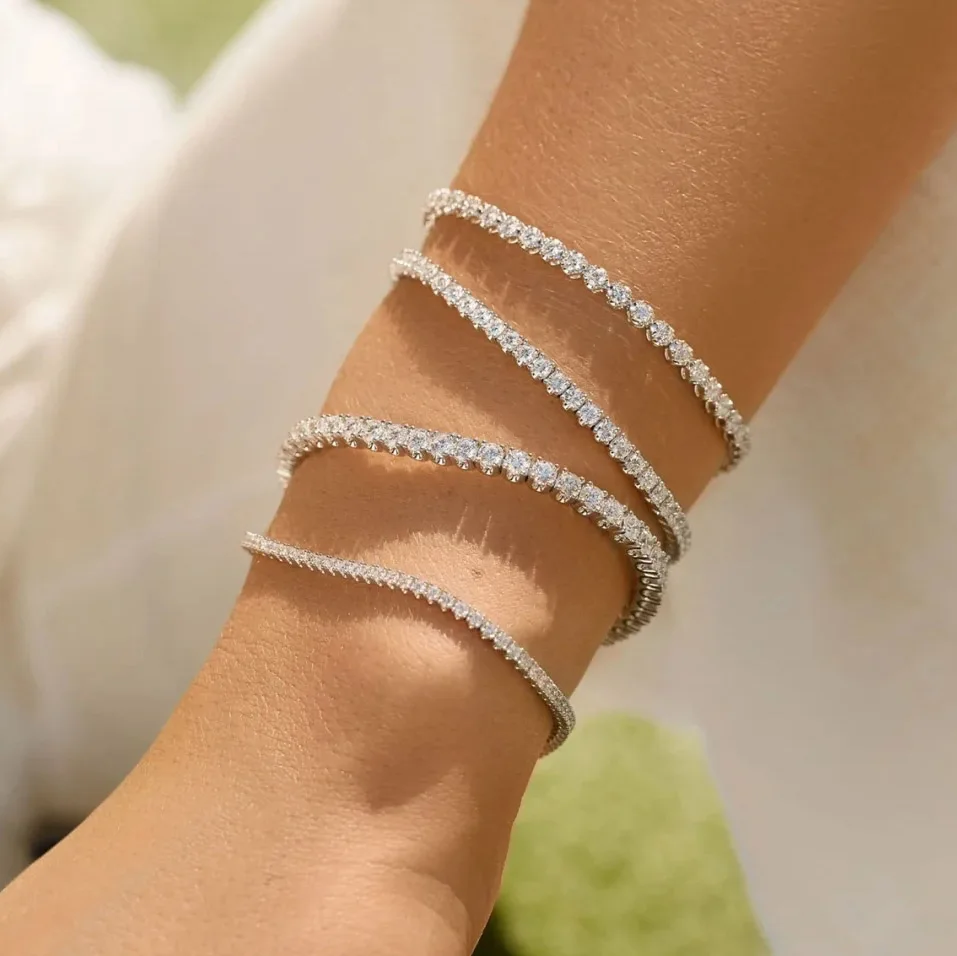 Zirconia Tennis Bracelet for Women Hip Hop Trendy Crystal Bangle for Teen Chain on The Hand Wedding Jewelry H027