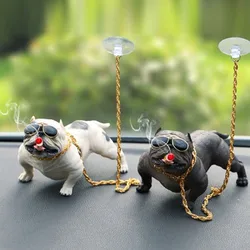 Funny Smoking Bully Dog Car Ornaments Accessories Fashion Man Animal Car Dashboard Decoration Car Interior Accessories Car Decor