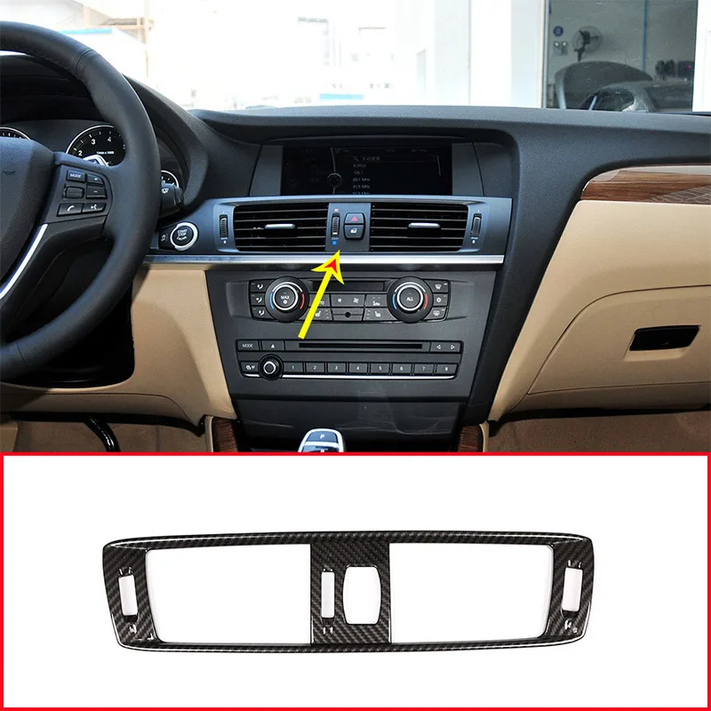 

Carbon Fiber Style ABS Plastic Car Interior Air Conditioning Vent Frame Trim For BMW X3 F25 2011-2017