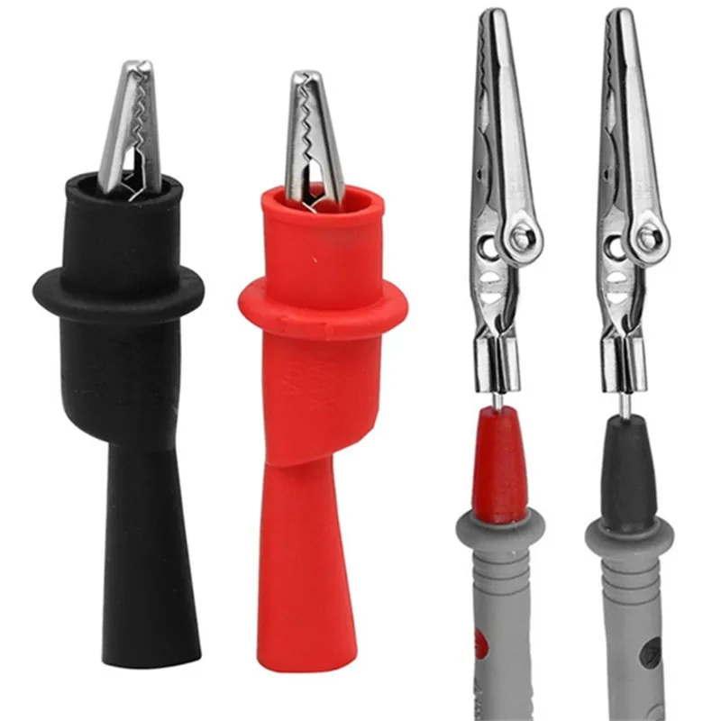 1Pair Alligator Clip Wire Tips Test Clip Clamp Red+Black For Multi-Meter Tester AC DC 10A 1000V Measure Tool Accessories