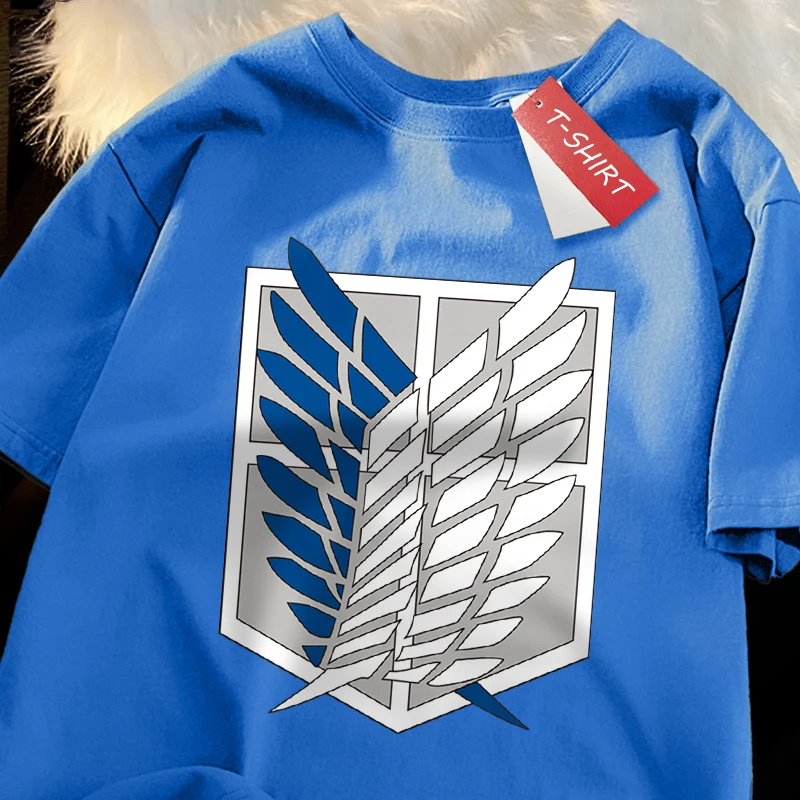 Attack On Titan Wings Of Freedom Shield Womans T-Shirt Cotton Cartoon T-Shirt Anime Breathable Tshirt Outdoor Holiday Tops