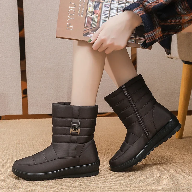 Women\'s Winter Shoes Ladies Comfortable Fleece Warm Ankle Boots Woman Footwear Waterproof Non-slip Snow Boots Women Botas Mujer