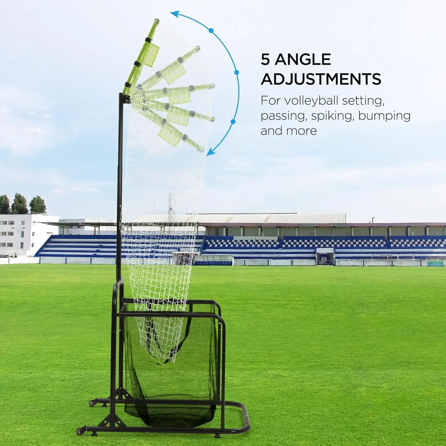 Volleyball Setter Training Equipment Volleyball Setting Trainer Volleyball Setter Net with 2 Target Hoop Size 5 Angle