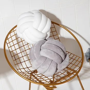 Nordic Velvet Knotted Round Cushion 1