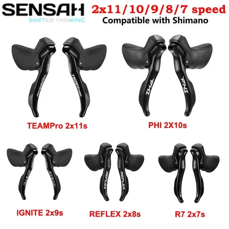 محولات دراجة الطريق SENSAH STI 2x7/2x8/2x9/2x10/2x11 سرعة رافعة الفرامل دراجة Derailleur متوافقة مع Shimano Sora Tiagra 105