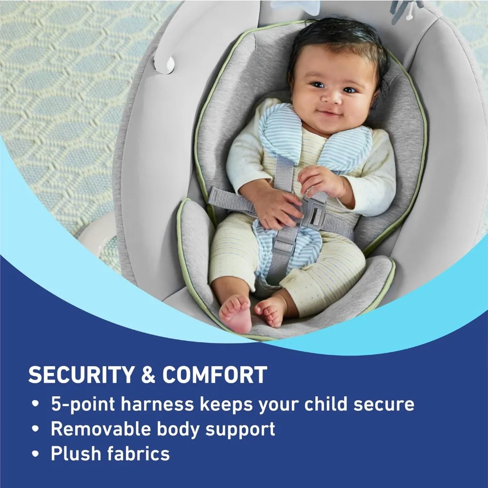 Soothe My Way with Removable Rocker, Madden - Versatile Baby Swing & Portable Rocker