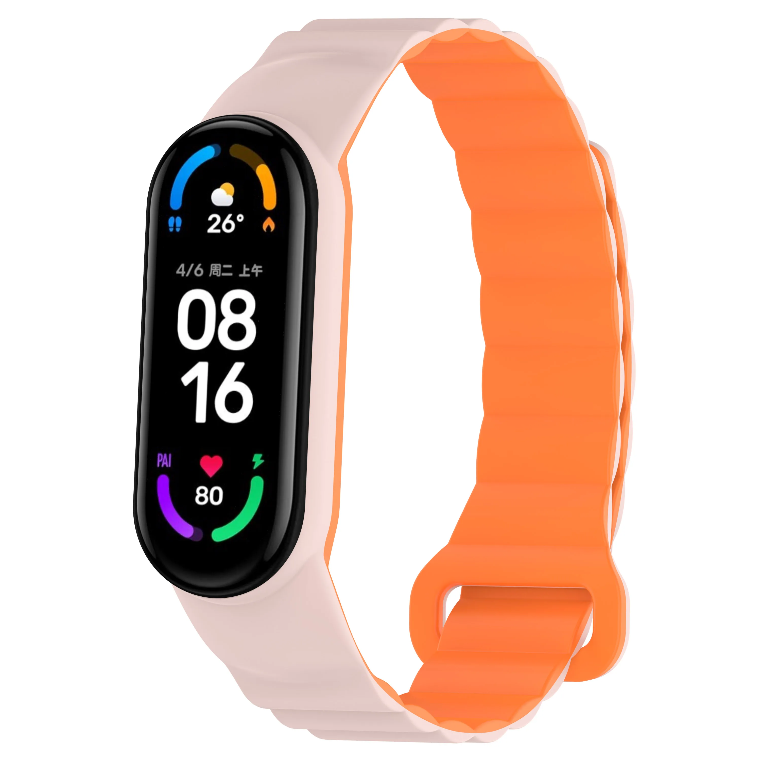 Bracelet magnétique en silicone pour Xiaomi, bracelet à boucle bicolore, bracelet de sport pour Mi Band 7, 6, 5, 4, 3