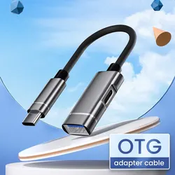 Multifunctional 2-in-1 Type C To USB OTG Adapter Cable PD 10W Charger 480Mbps High Speed Trans for Mobile Phone