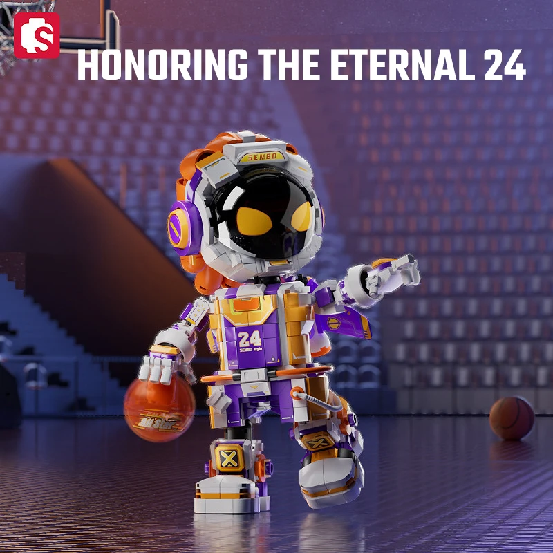 SEMBO 785pcs 24#Basketball Player Astronauts Characters Model Building Blocks MOC Designer Toy Bricks Adults Kids Holiday Gifts