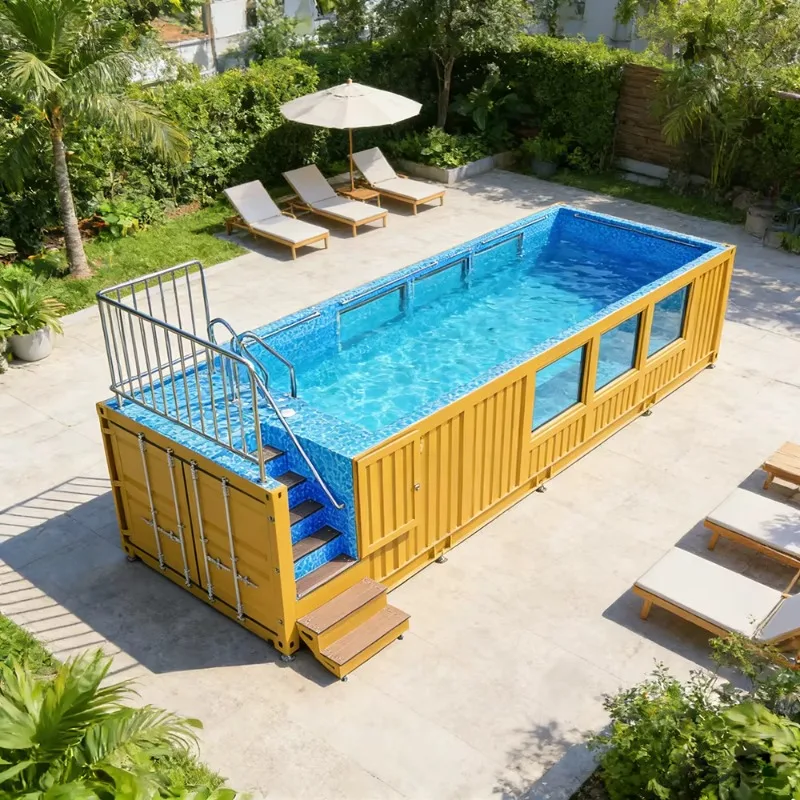 Outdoor Luxury Container Pool Prefabricated Swimming Pool Modular Structure for Hotel and Resort Projects