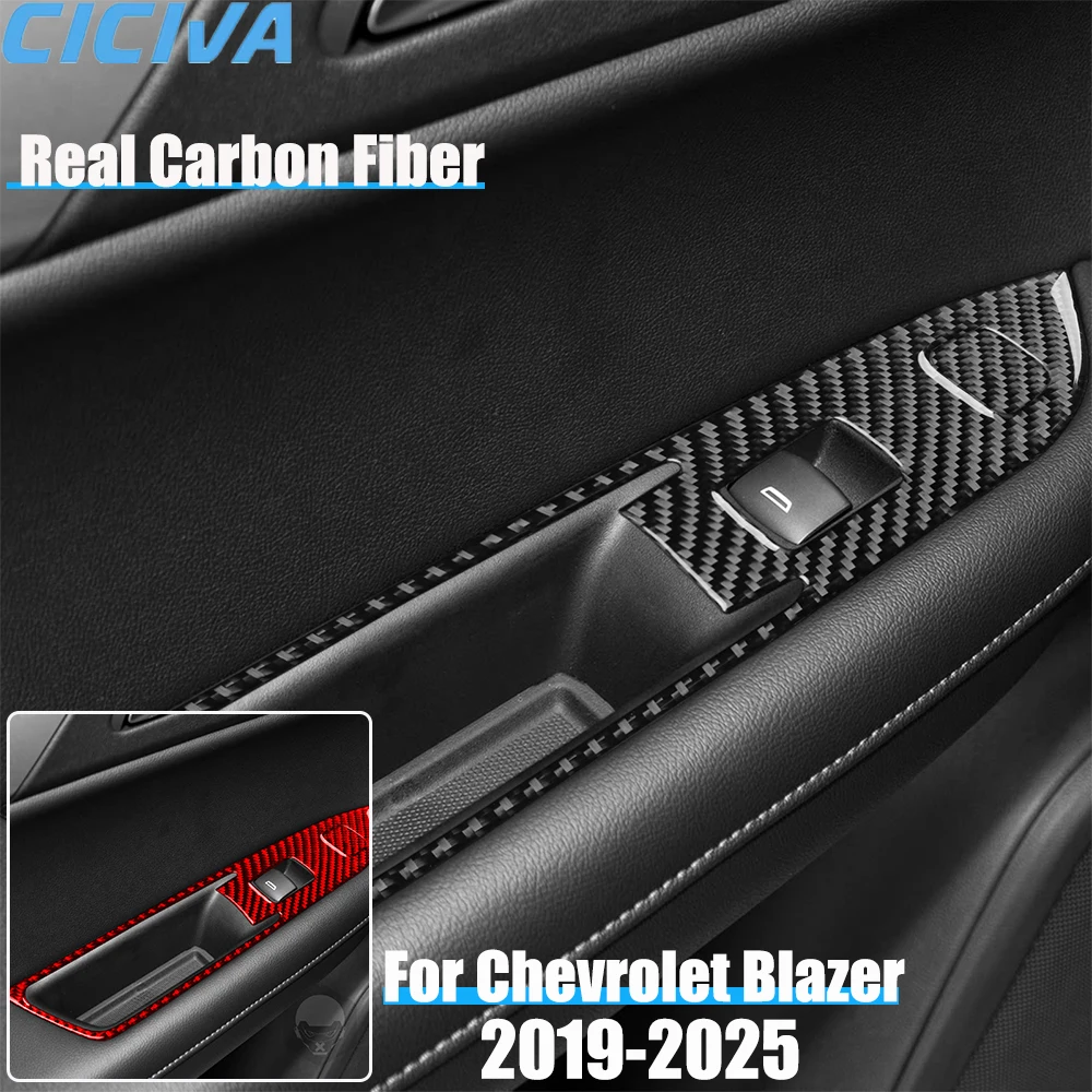 

Real Carbon Fiber Car Accessories Rear Window Lift Cover Soft Sticker For Chevrolet Blazer 2019 2020 2021 2022 2023 2024 2025