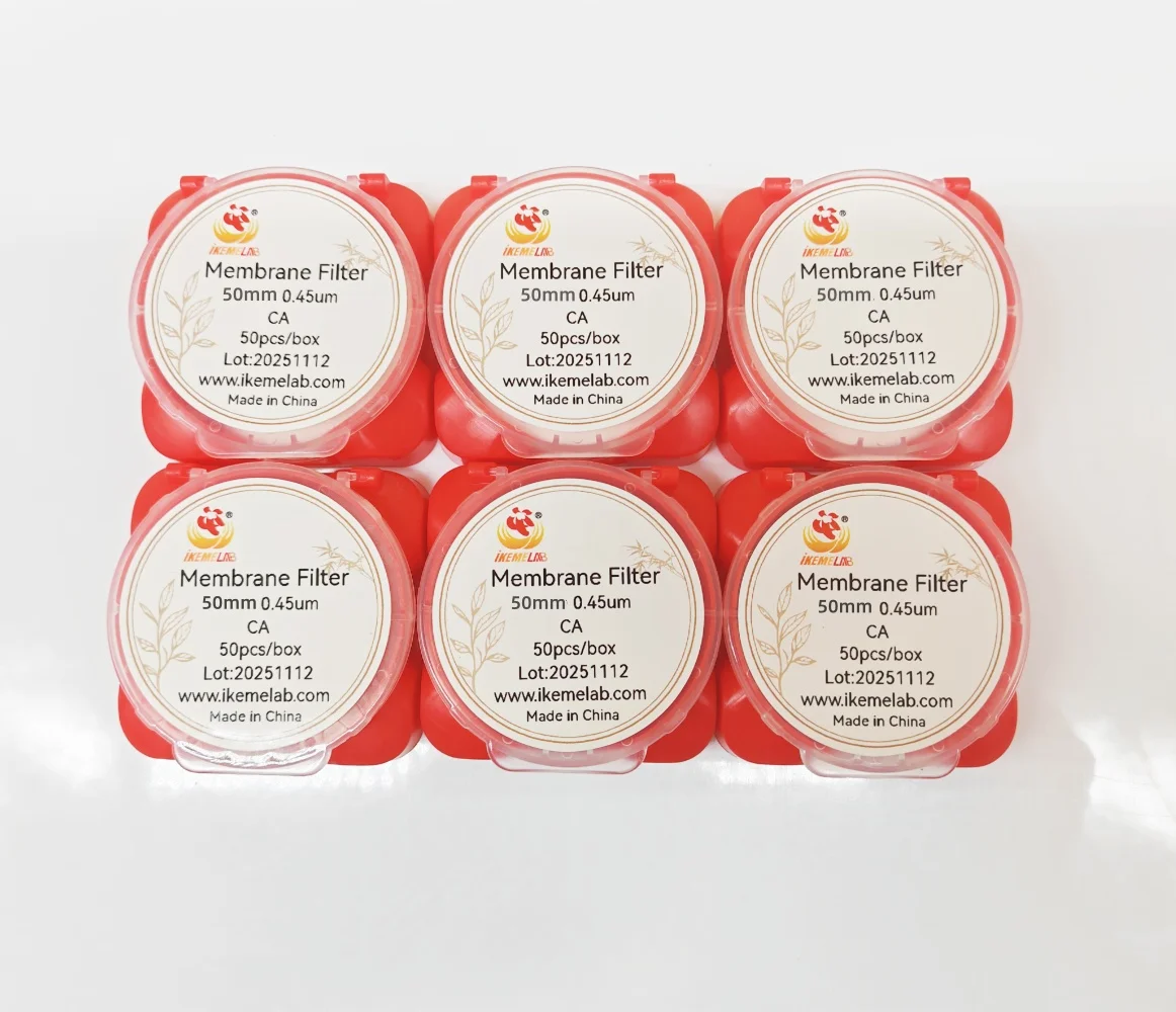 IKEME 100 Pcs CA Membrane Filter Cellulose Nitrate 50mm 0.45um Laboratory Microporous Membrane