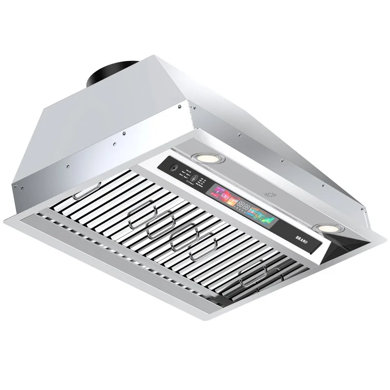 Range Hood Voice/Gesture/Touch Intelligent Control Range Hood 4 Speed Exhaust Fan Light Emitting Diode Display Range Hood
