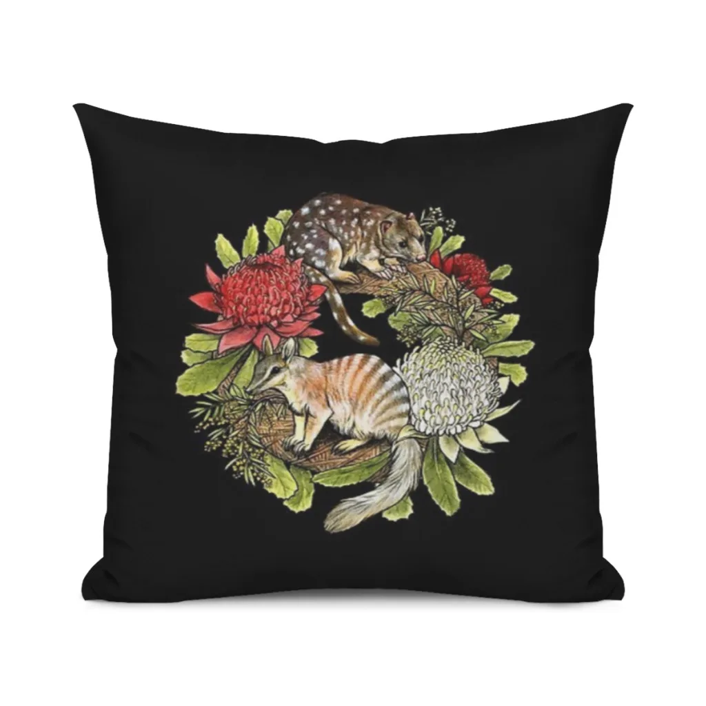 

Quoll and Numbat Australian Christmas Wreath Pillow Cushion Case Dakimakura Cover Decorative Sleeping 45x45cm