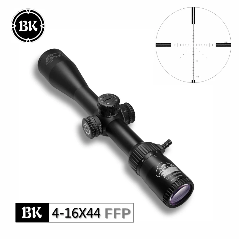 Bobcat King HD 4-16X44 FFP First Focal Plane Light Side Parallax Air Gun Sniper Rifle Scope Tactical Etched Glass Optical Sight