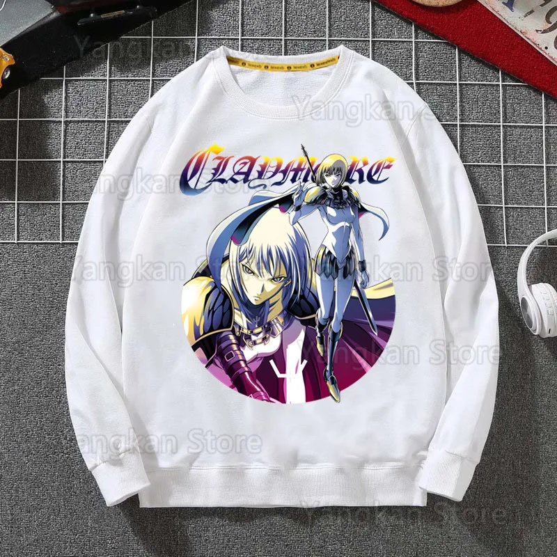 Claymore Anime Clare Miria Manga Waifu Hoodie Sweatshirts Men Pullover Harajuku Men's Hoodie Streetwear Casual Clothes