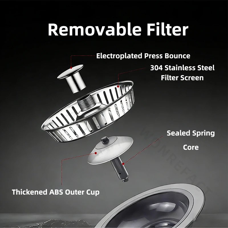Kingrol 6-Piece Kitchen Sink Strainer Set – 4.5" Stainless Steel, Anti-Clogging Fine Mesh, Universal Fit For Standard Drains