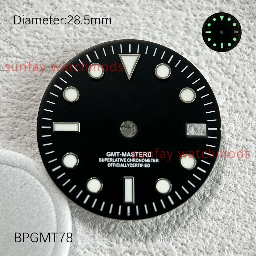 28.5Mm NH34 GMT Modified SUB Dial Watch Accessories Custom Watch Dials GMT Master Dials