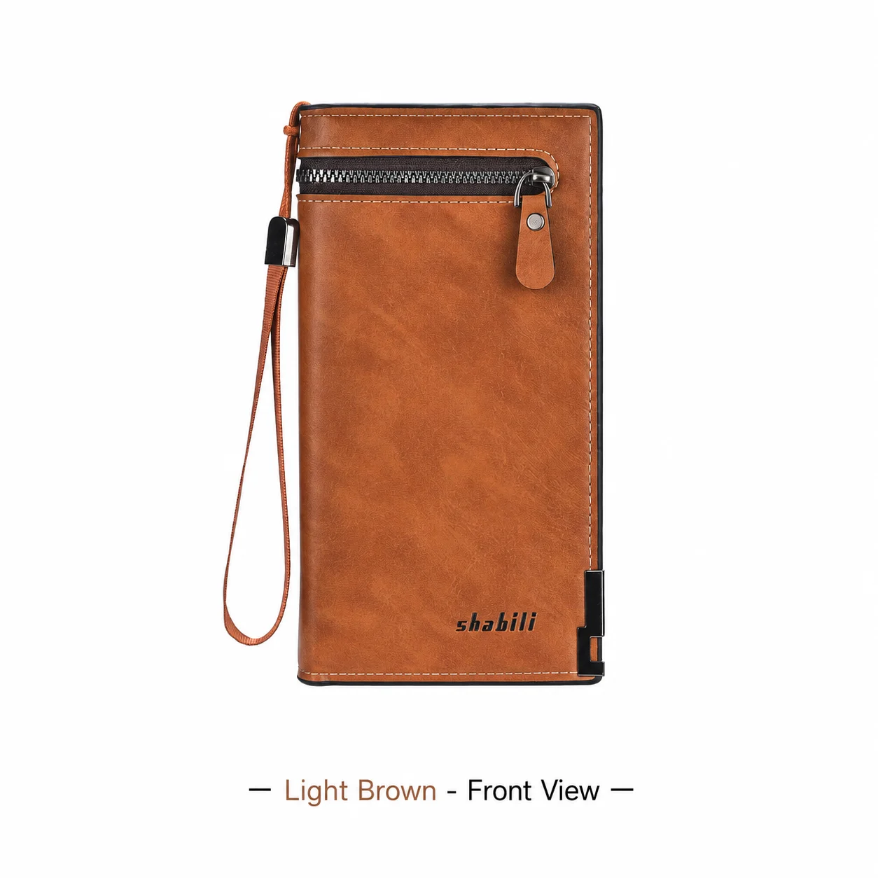 Men'S Long Bifold Wallet Large Capacity Zipper Wallet Long Wallet Anti-Theft For Daily Commuting Daily Outings Cash Storage