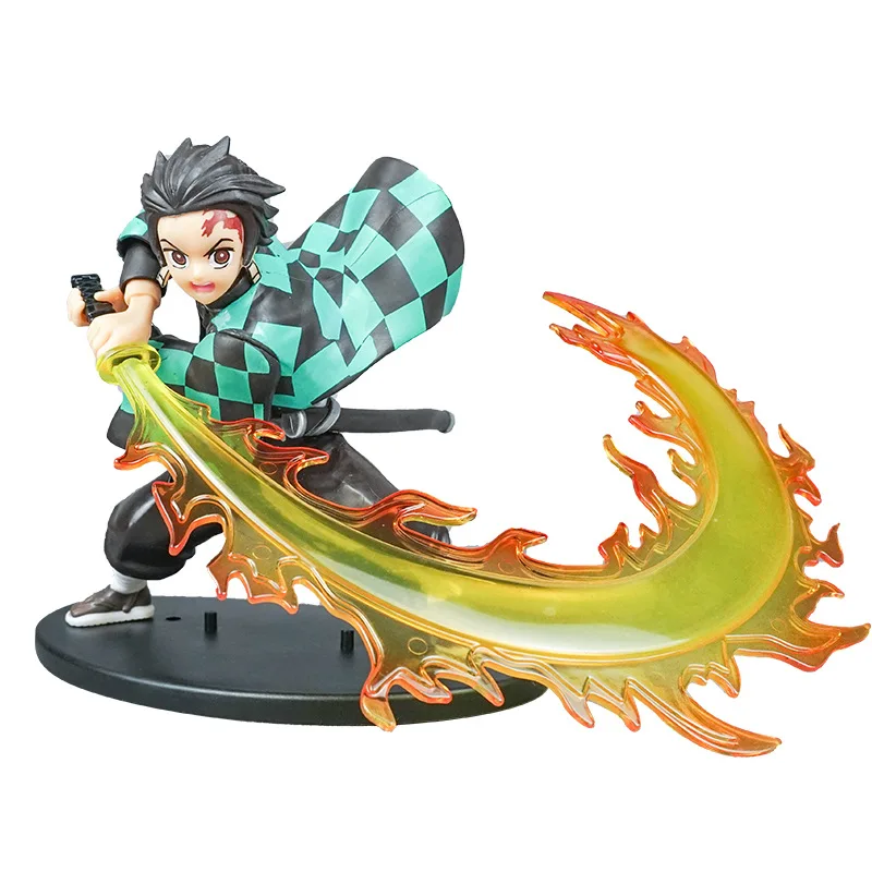 1 Stuks Hete Japanse Figuur Anime Garage Kits God Van Vuur Tanjirou Battle Model Ornamenten Auto Decoratie Verjaardag Voor Jongen