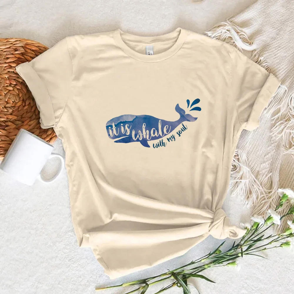 Whale t shirt women designer summer graphic t-shirts girl designer clothing