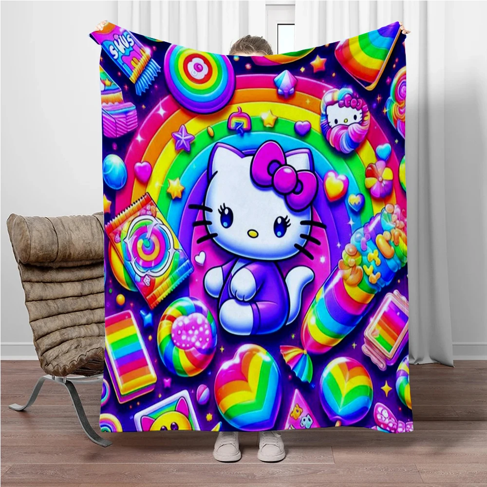 31 Style Sanrio Hello Kitty Flannel Blanket Cartoon Anime Throw Blanket Winter Bed Sheet Mat Adult Blankets For Kids Girls Women