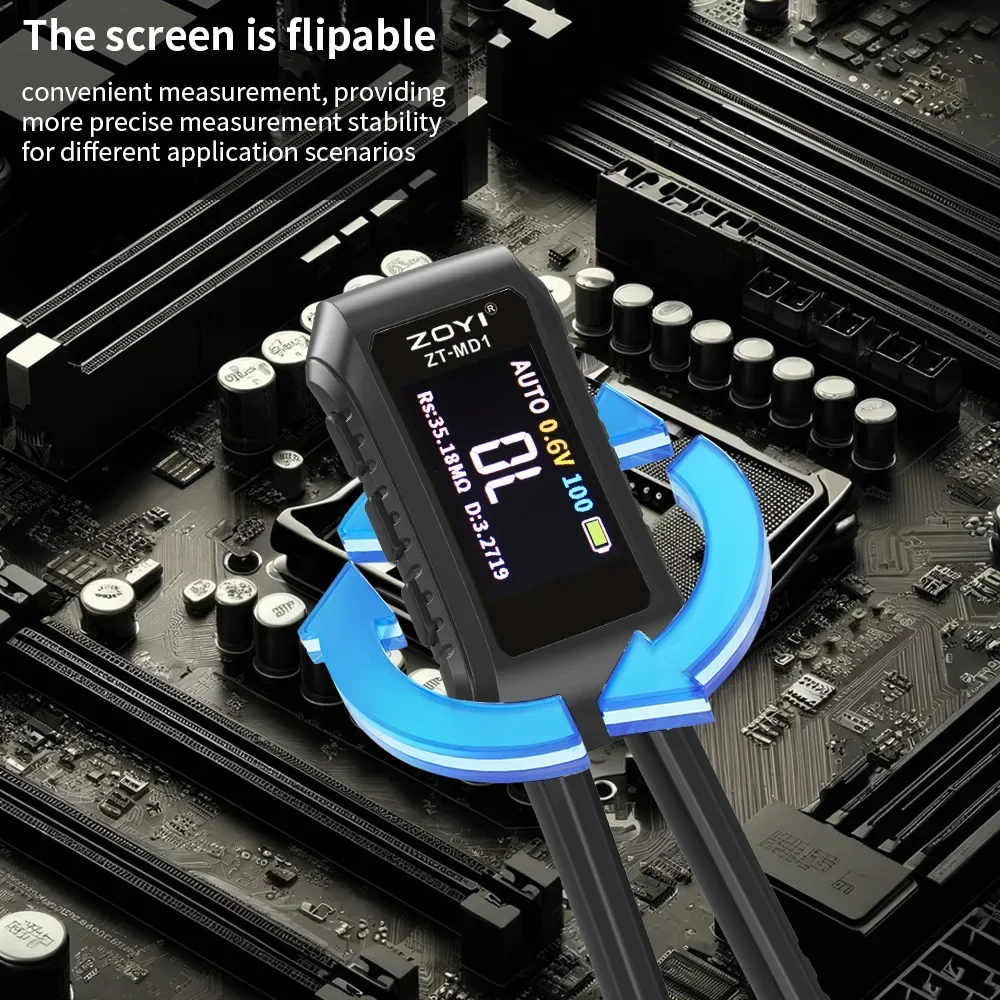 Resistance Capacitance Inductance Continuity Diode Test Measurement Tools ZOYI ZT-MD1 Digital Smart Tweezer LCR SMD ESR Tester