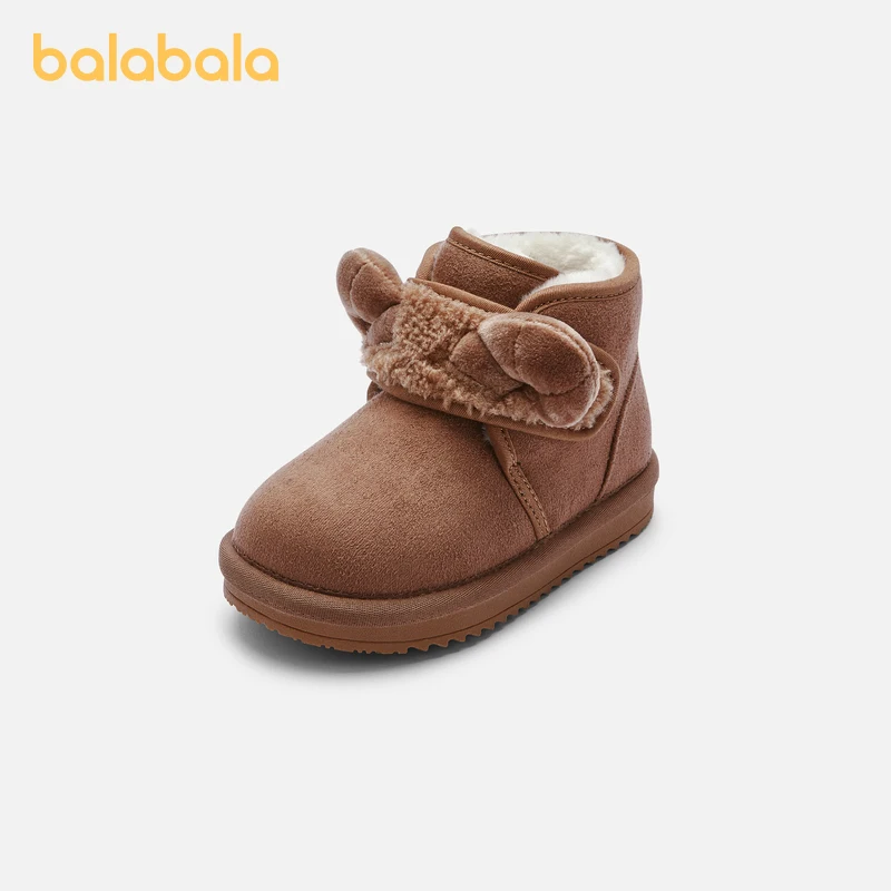 Balabala Kids Snow Boots Kids Snow Boots 2024 Winter New Boots for Baby Boys Anti-Slip Fashionable Cotton Shoes