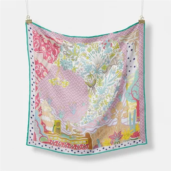 53 cm Marka Nokta Hayvanlar Kare Eşarp Kadın 2024 Yeni Tasarım ipek eşarp Kadın Bandana Lüks Kafa Bandı Başörtüsü Fular Atkısı