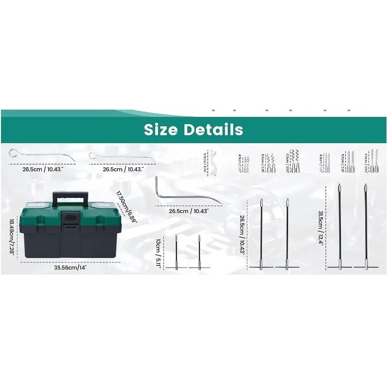 Gland Packing Install & Extractor Tool Set, 23PCS Stainless Steel Repack Tools for Valves, Pumps & Flanges