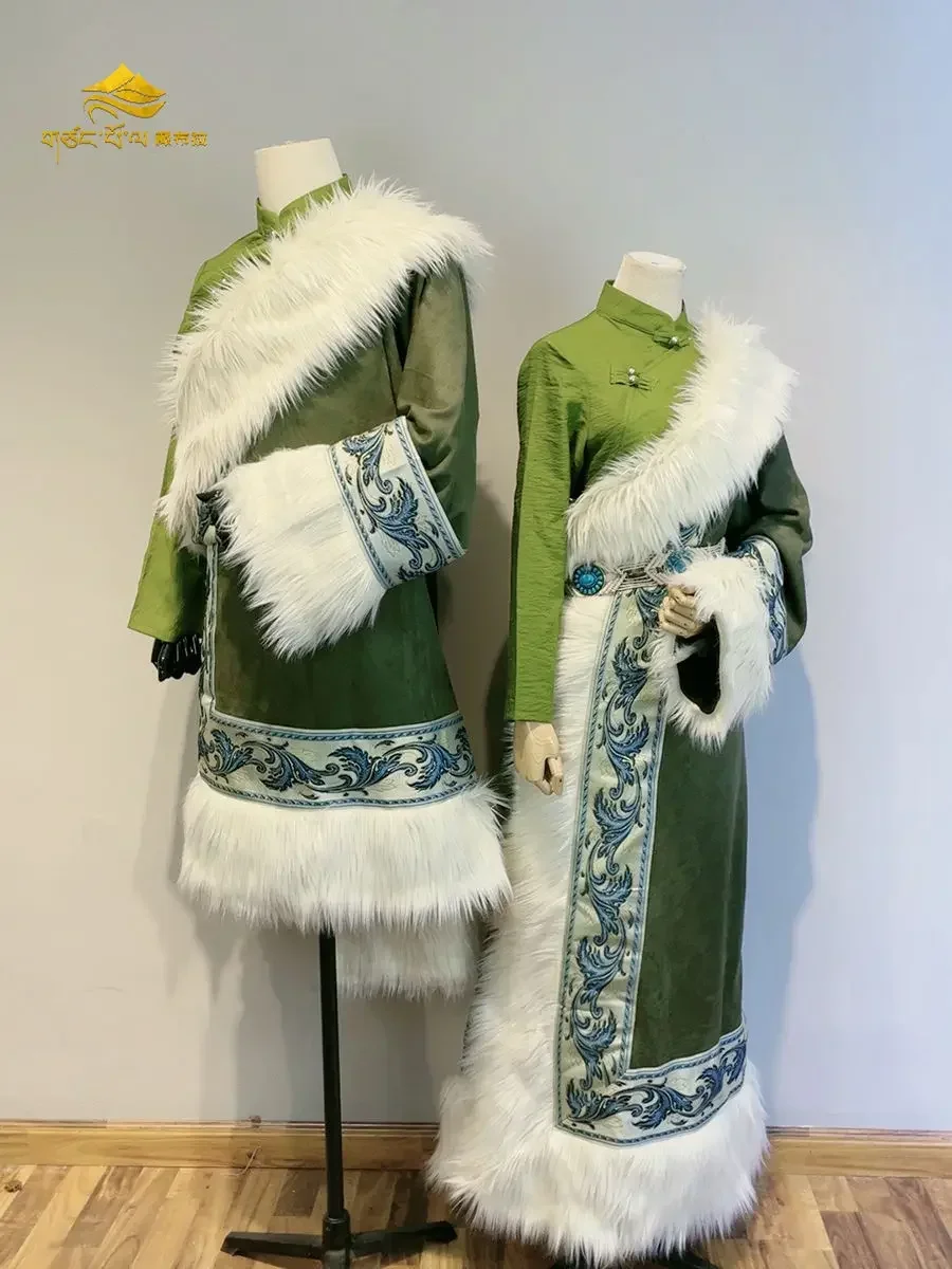 Conjunto de ropa tibetana con borde de color para fotografía de viaje para mujer tibetana, mago de Oz, explosión de Yunnan, nuevo producto