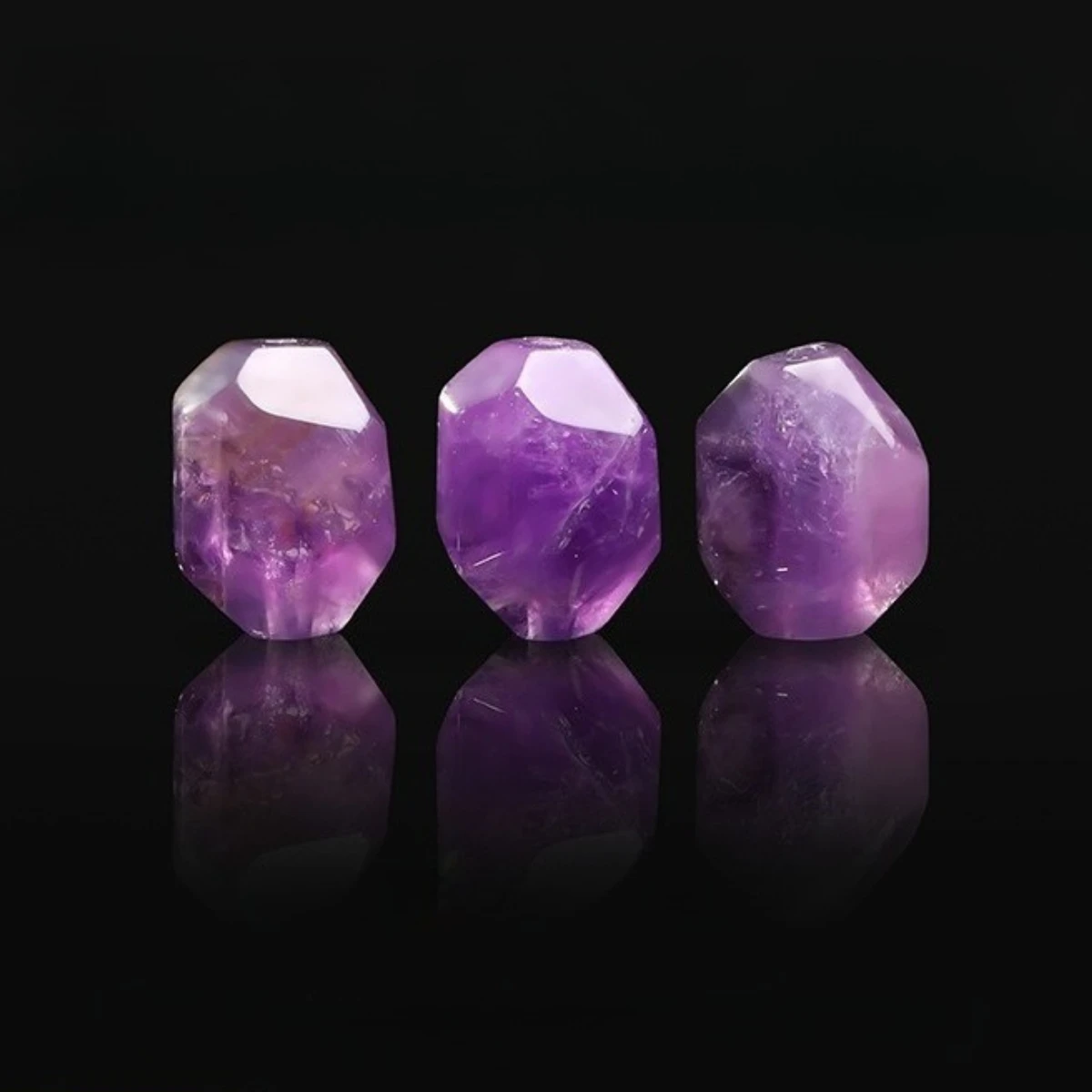 4pcs 10x12mm Irregular Shape Natural Amethyst Beads Not Dyed Not Enhanced