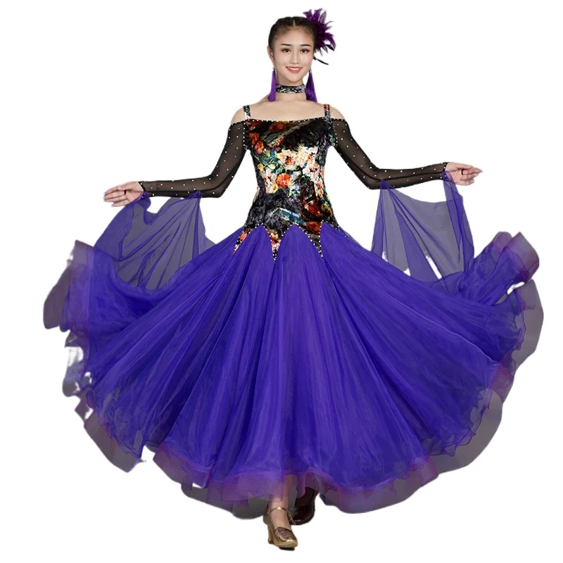 

2025 Woman New Modern Dance Dress Competition Dress Waltz Performance Ballroom Dance Performance Clothes 071