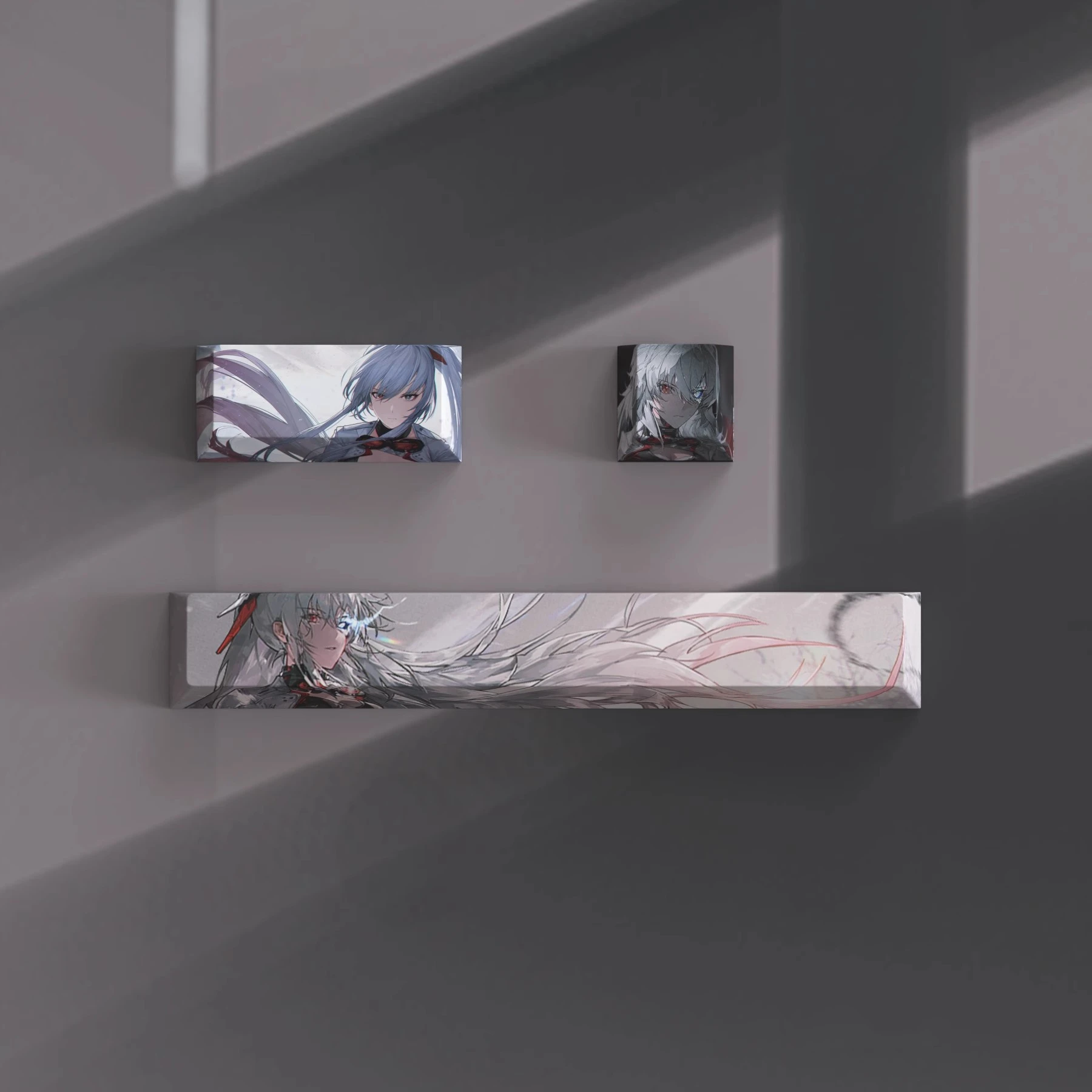 1 Set GRAY RAVEN PUNISHING Keycaps 6.25U Space Bar ESC 2.25U Enter Keycaps PBT Dye Subbed Anime Gaming Keycap Cherry Profile