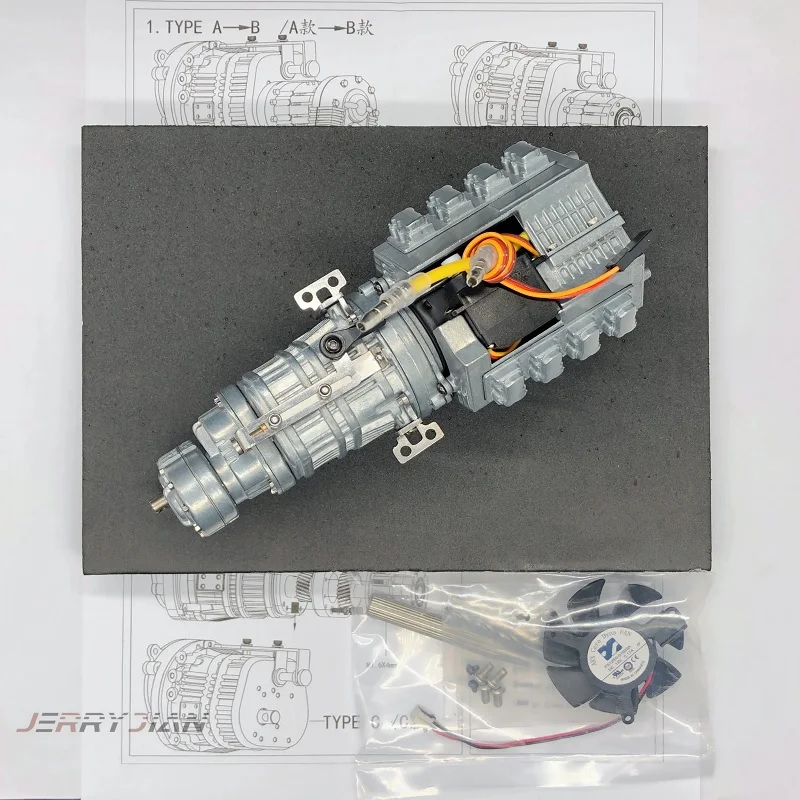 ชุดเกียร์โลหะ RC 1/14 แบบ 3 สปีด สำหรับรถบรรทุก Actros Volvo อะไหล่ DIY สำหรับพวงมาลัยรถพ่วง