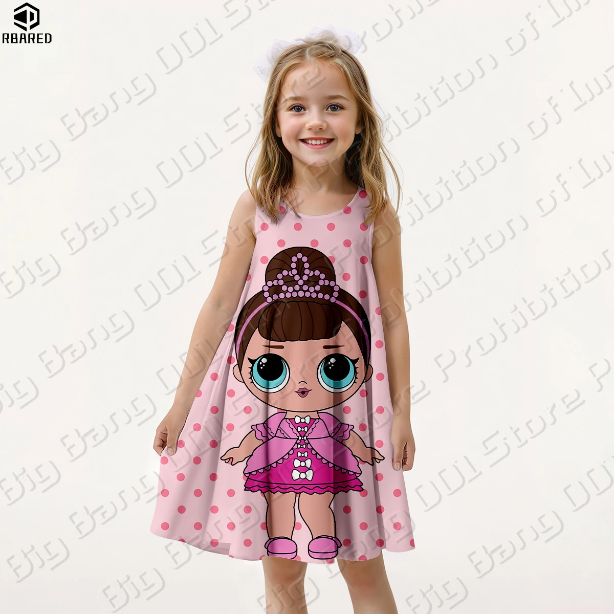 Surprise Doll Holiday Dresses 2024 Kids Clothes Summer Dress Party Dresses for Girls Girl Clothing Children Girls\' Elegant Baby