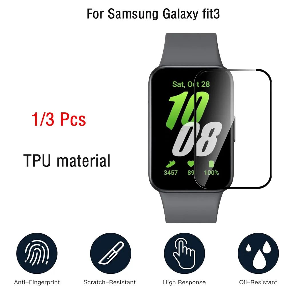 

1/3 Pcs Watch Screen Protector For Samsung Galaxy fit3 Anti-fall Anti-scratch Protect Film Smart Watch 3D Composite Film Accesso