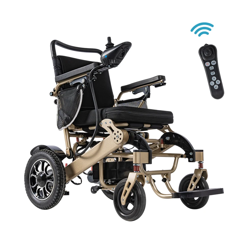 

Remote control automatic folding aluminum electric wheelchair with powerful 250W * 2 dual motor electric wheelchair