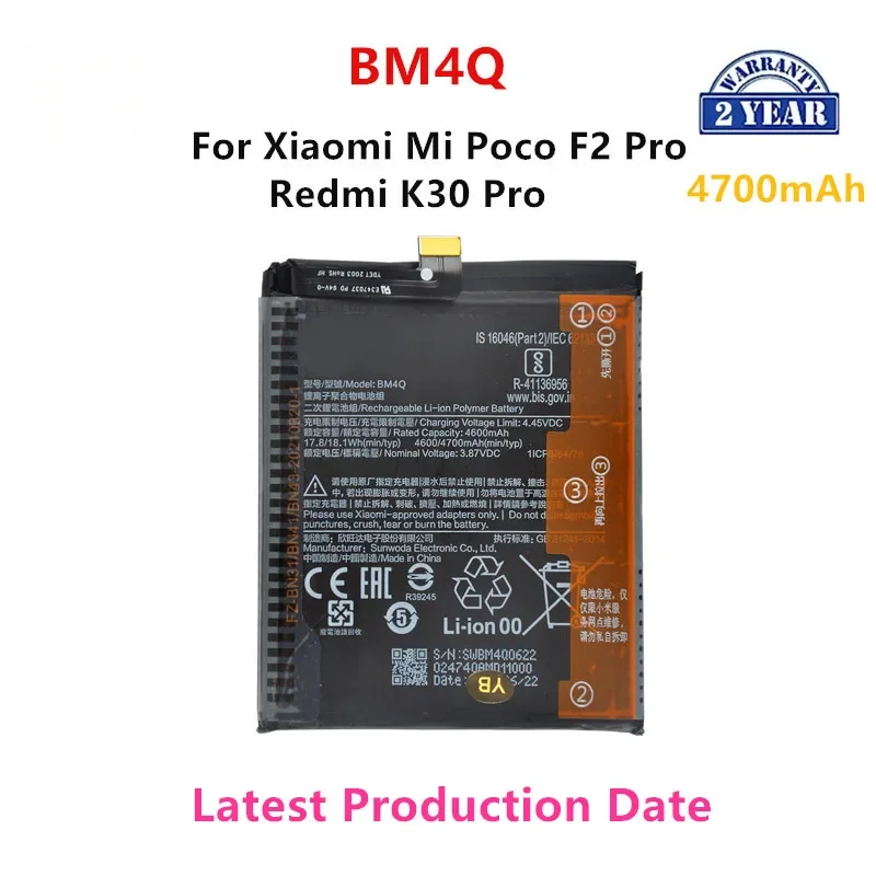 

100% Orginal BM4Q 4700mAh Battery For Xiaomi Mi Poco F2 Pro Redmi K30 Pro K30Pro Phone Replacement Batteries