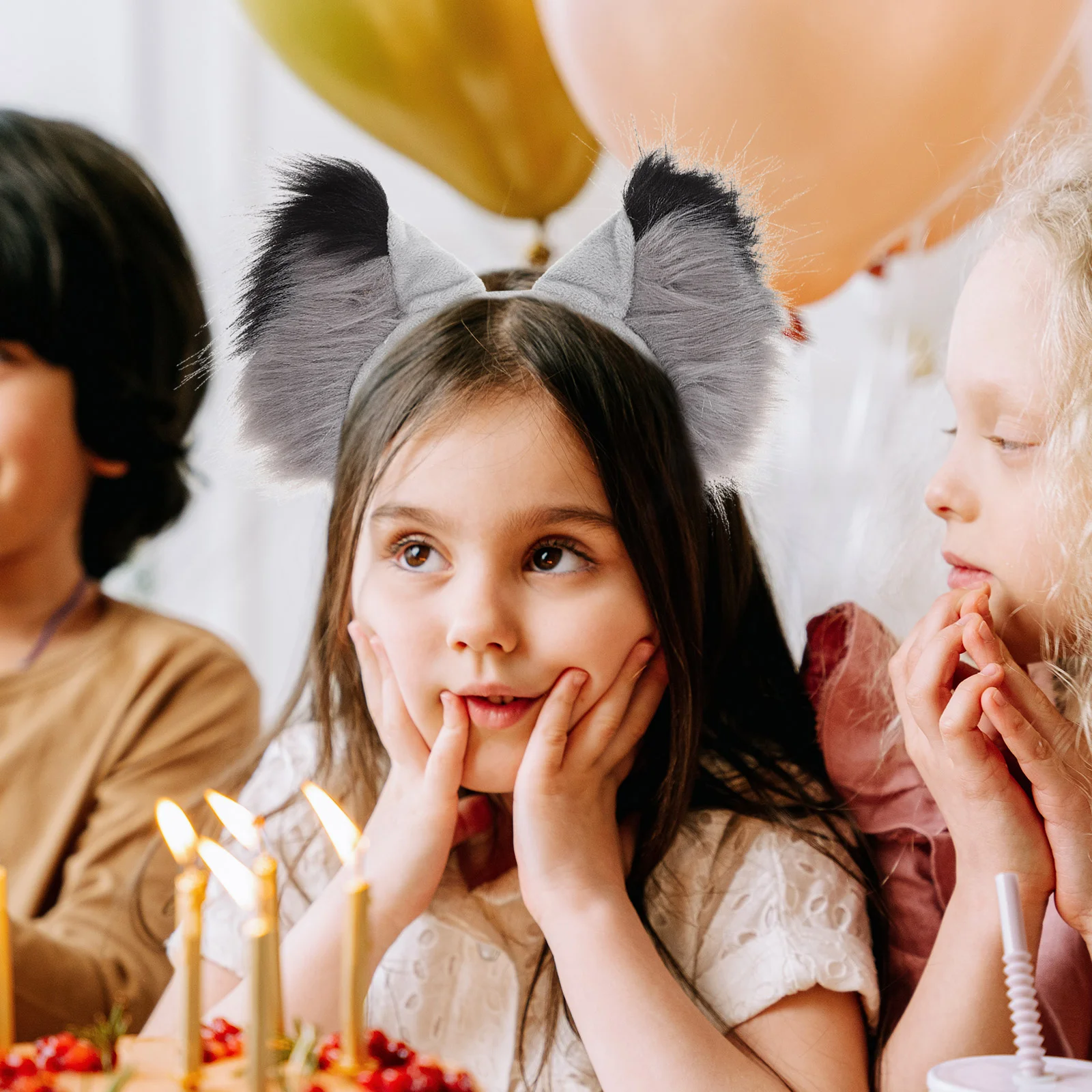 Diadema con orejas de felpa, animales de murciélago, aros para el pelo para Cosplay, diademas para niñas y niños de Halloween