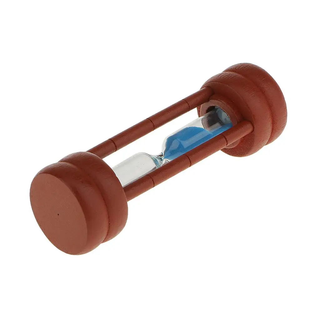 2 Minutes Maroon Wooden Sand Timer Brushing Hourglass Desk Decor Blue