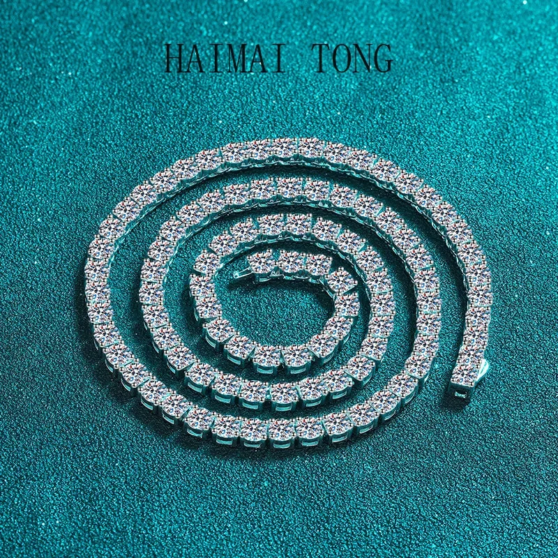 

HAIMAITONG Ladies moissanite diamond collar pt950 platinum collarbone chain Premium gift manufacturers in stock