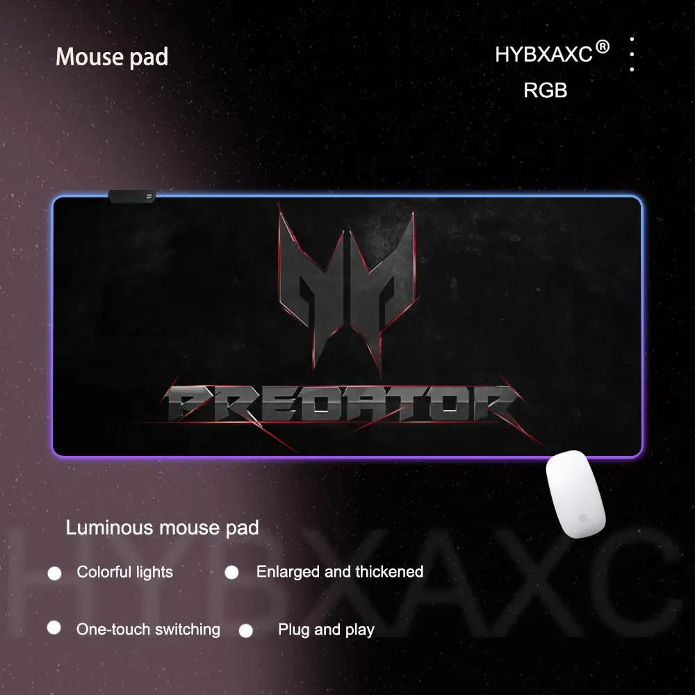 Acer Gaming RGB Mouse Pads Keyboard Gamer Kit Laptop Game Predator Pad Carpet Computer Speed Mat Big Table Rug Cute Pc Complete
