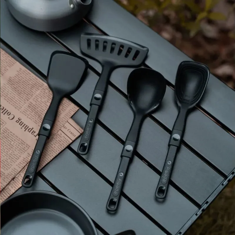 Awada Outdoor Silicone Tableware Rice Spoon Soup Spoon Fish Shovel More Portable Foldable Food Clip Camping Barbecue Clip