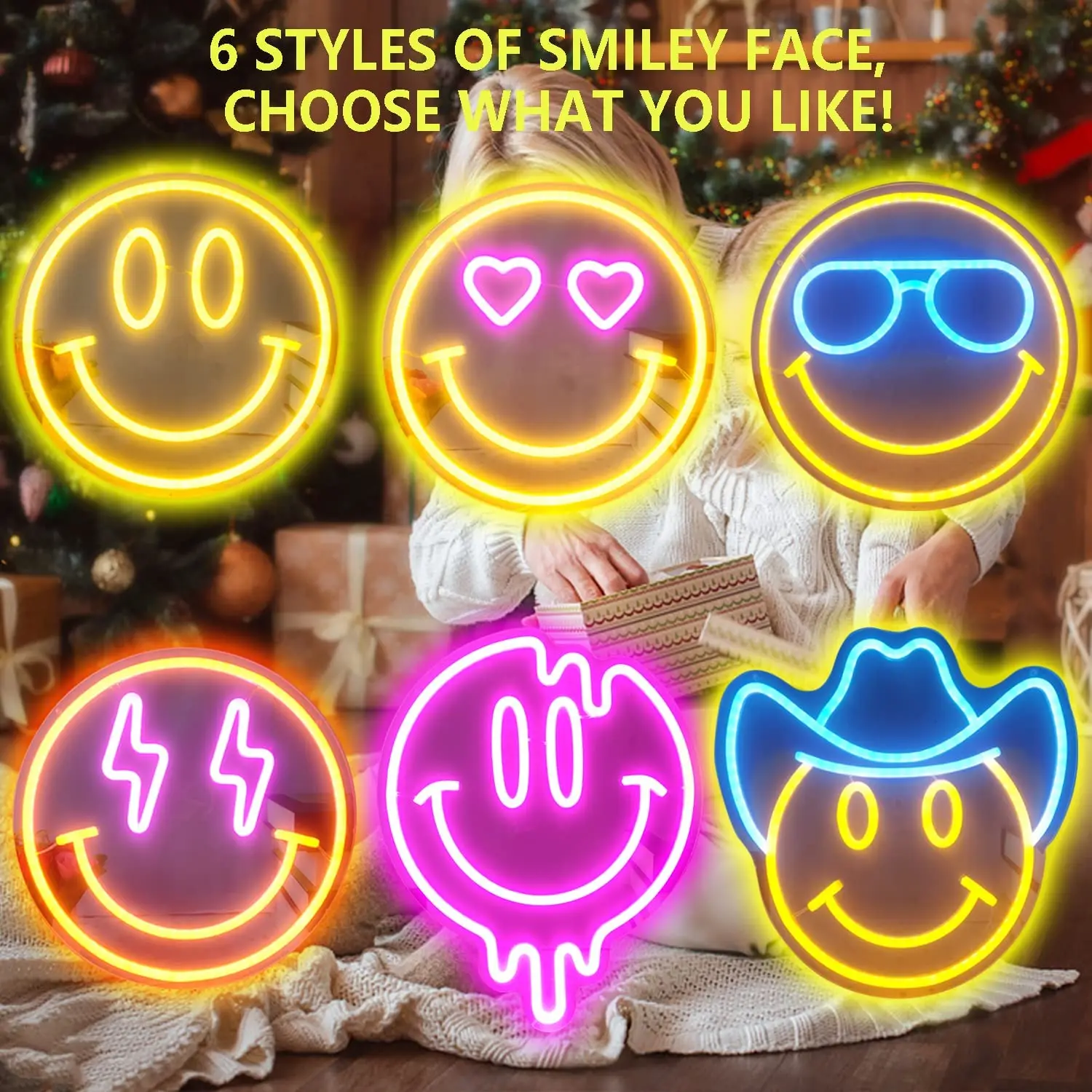 Imagem -05 - Luz Led de Sinal Neon Flex Transparente Usb Powered Suspensão na Parede Decoração do Quarto para Criança Smile Night Light Presente para Esposa 35cm