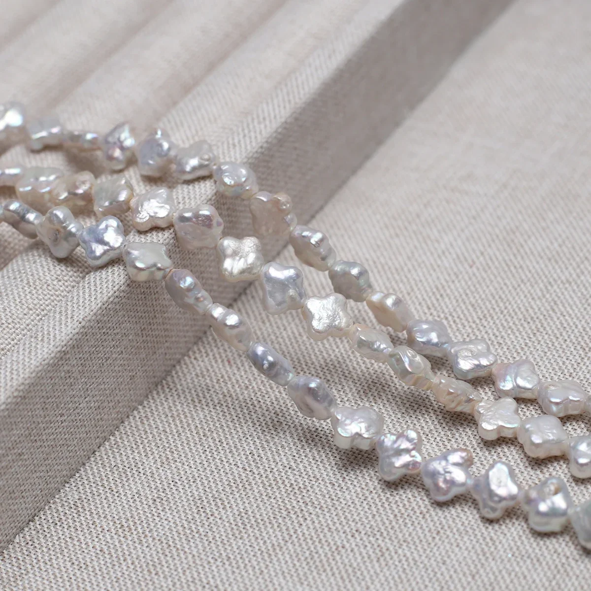 

Natural Freshwater White Baroque Small 7x7mm AAAAA Cross Pearl Bead Jewelry Make DIY Necklace Bracelet Accessories Wedding Gift