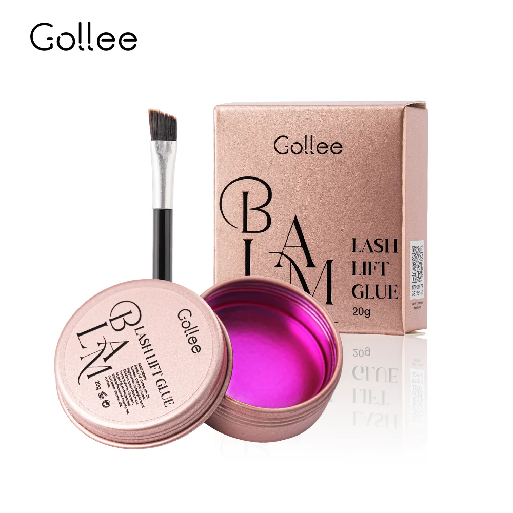 Gollee - Bálsamo Adhesivo para Lifting de Pestañas, 20 g, Aroma a Melocotón, Secado Rápido, para Lifting de Pestañas y Laminación de Cejas, Fuerte Viscosidad, Herramienta de Maquillaje para Permanente de Pestañas