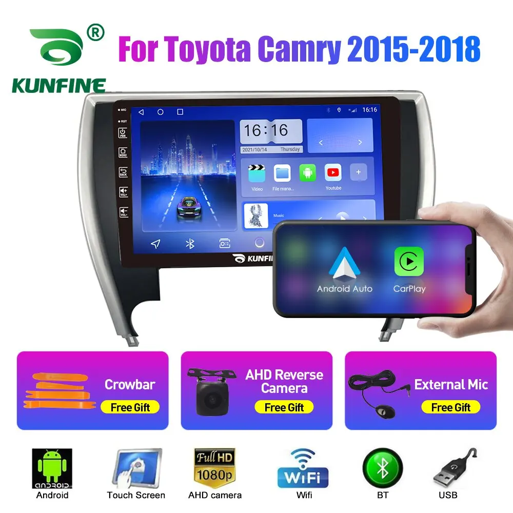 

10,33 ''автомобильный радиоприемник для Toyota Camry 2015, Android, автомобильная стереосистема, DVD, GPS-навигационный плеер, сенсорный экран, Carplay Android Auto QLED