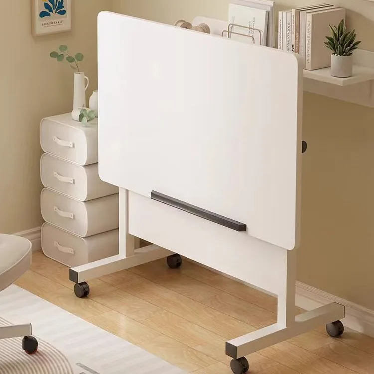 

Foldable with rollers movable lift simple home bedroom bedside small table notebook folding table
