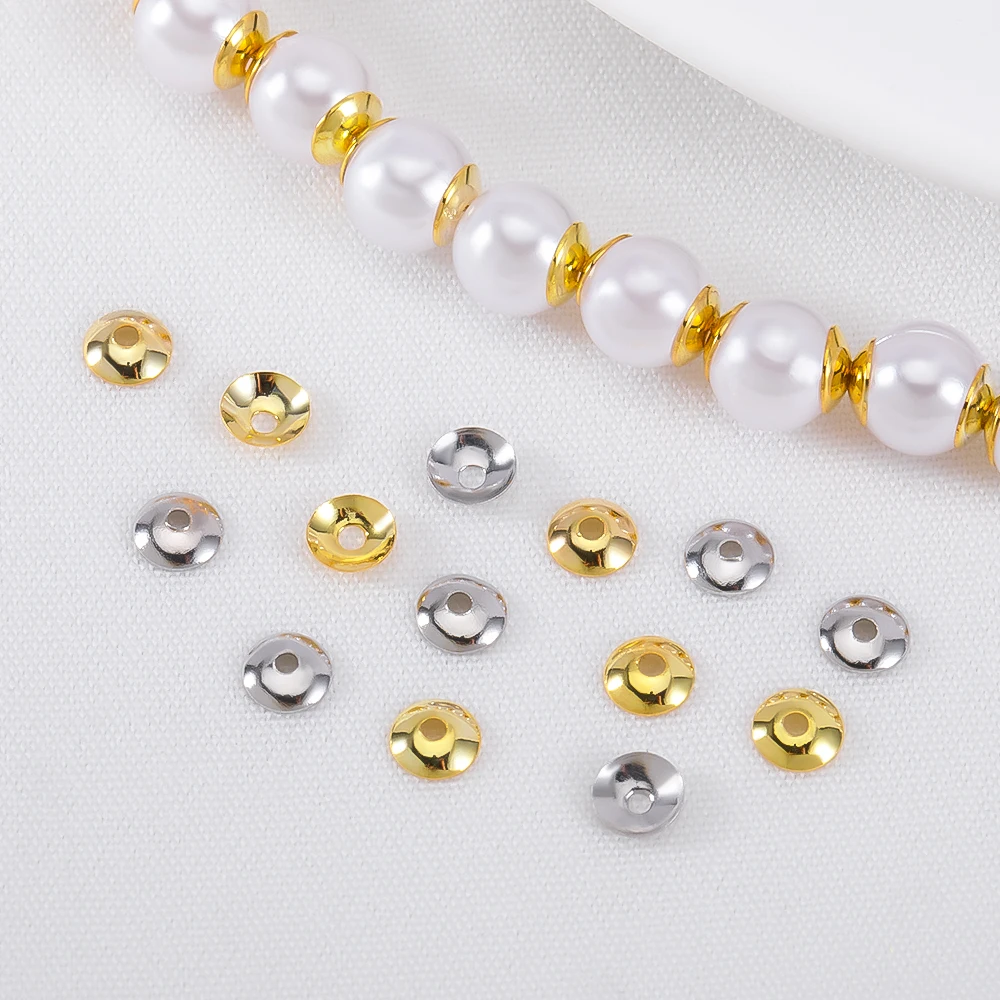 

100pcs 10pcs 18K Gold Plated Beads Caps Spacer Beads For Jewelry Making Beading Bracelets NecklaceAccessories